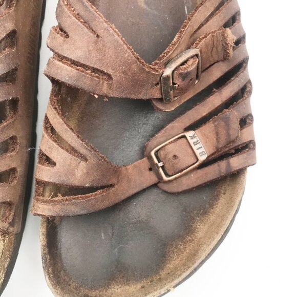 BIRKENSTOCK Granada Brown Leather Strap Flip Flop Sandals Womens 7.5 Boho Summer - Picture 11 of 13